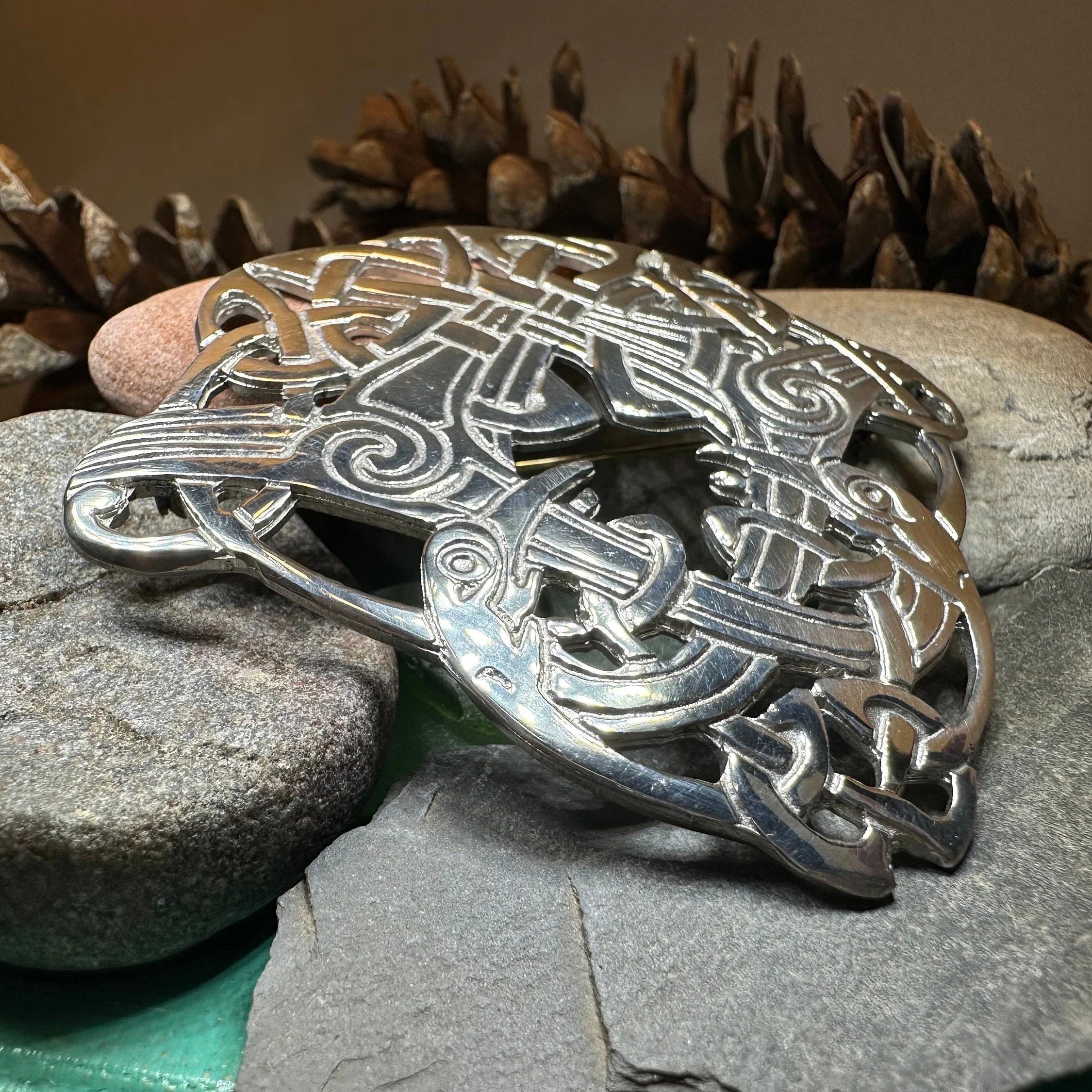 Large Celtic Cara Brooch