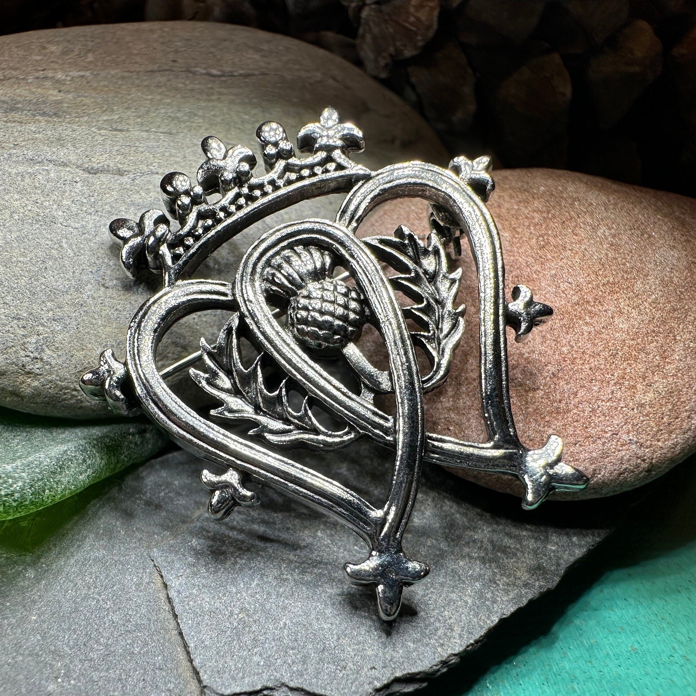 Pewter Thistle Luckenbooth Brooch