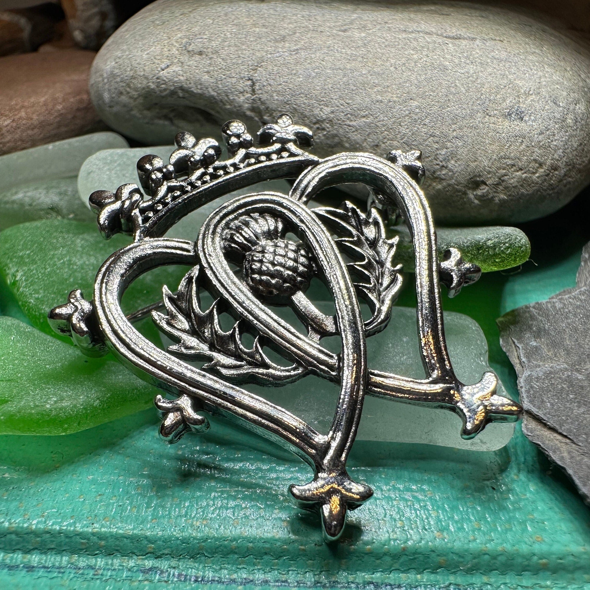 Pewter Thistle Luckenbooth Brooch