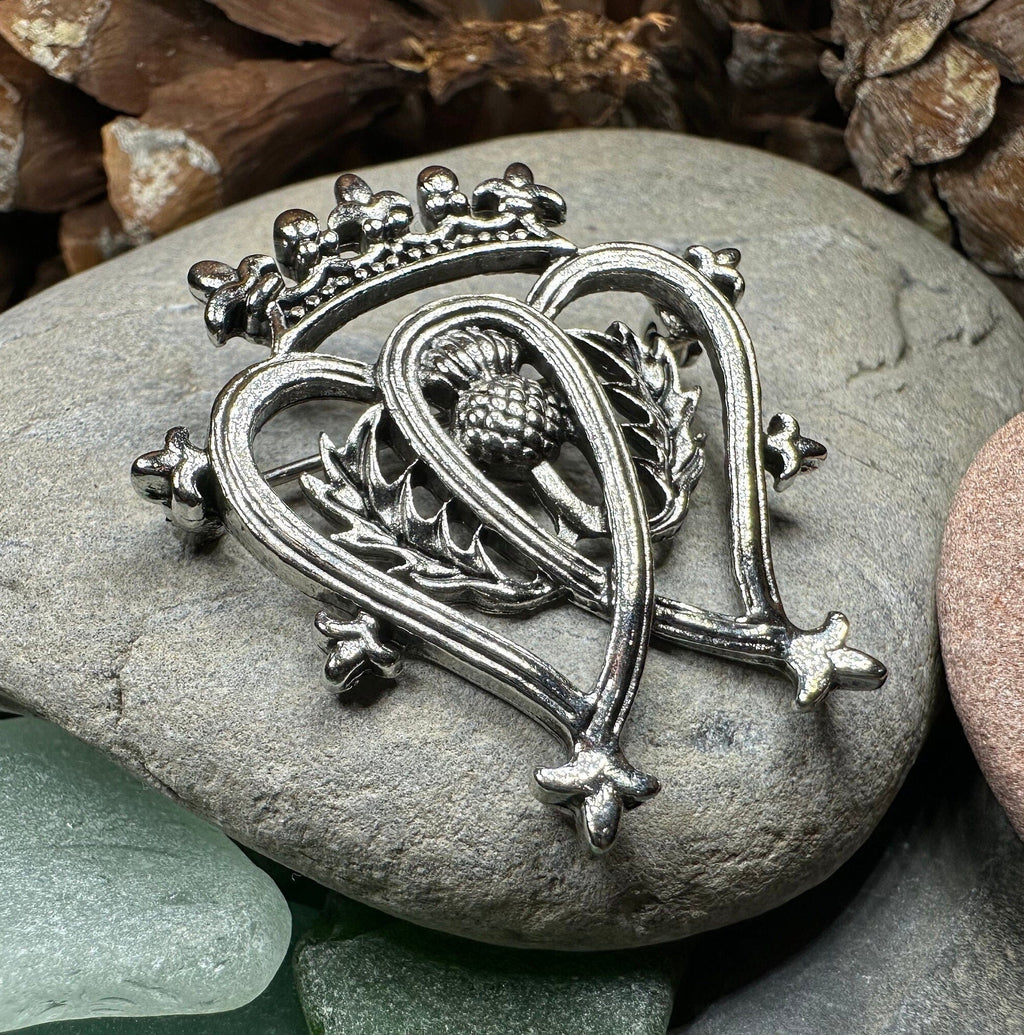Pewter Thistle Luckenbooth Brooch