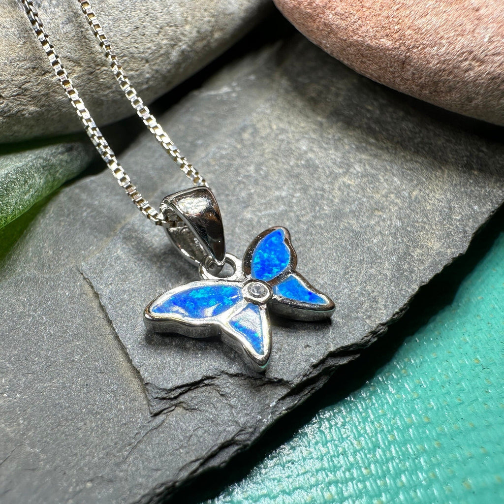 Petite Opal Butterfly Necklace