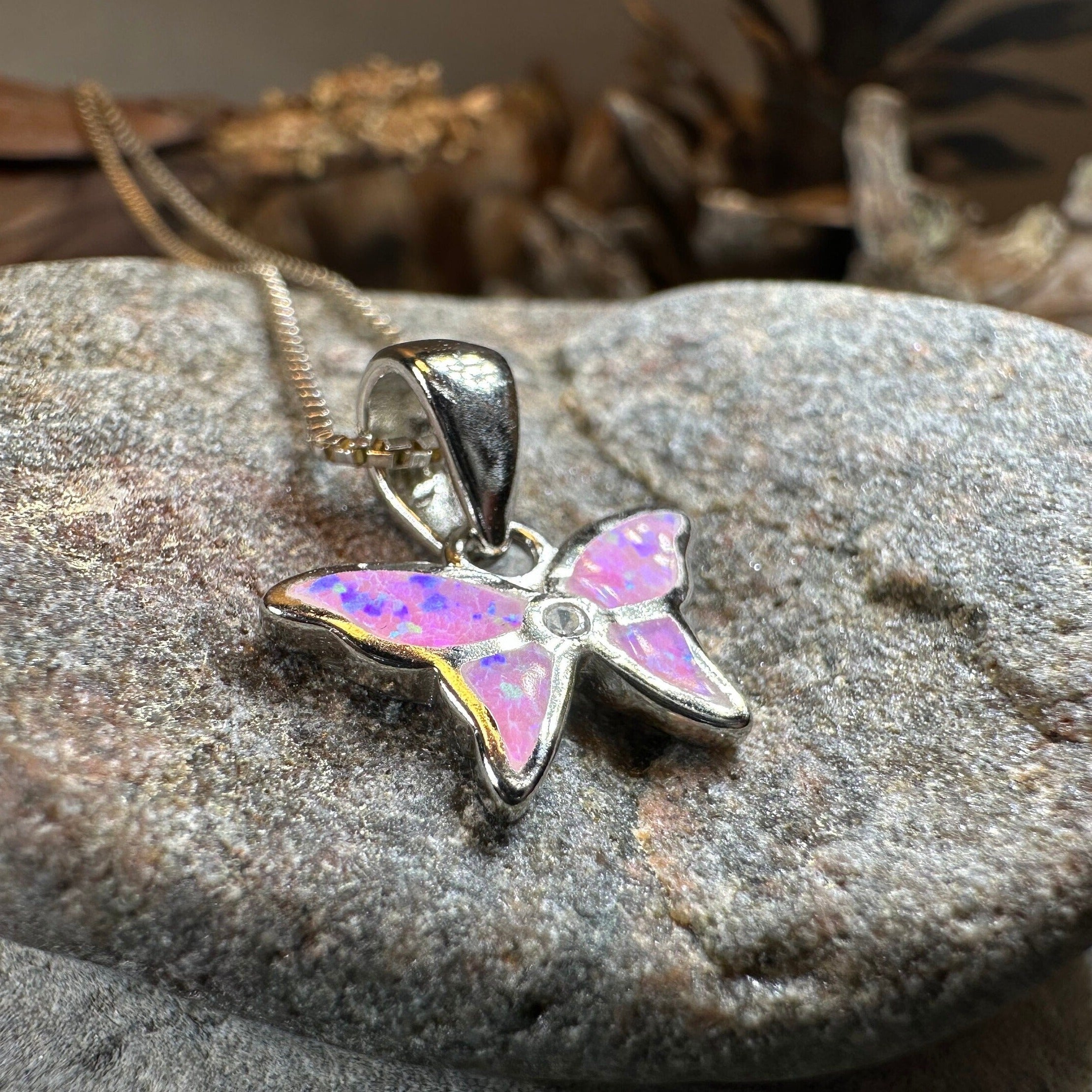 Petite Opal Butterfly Necklace