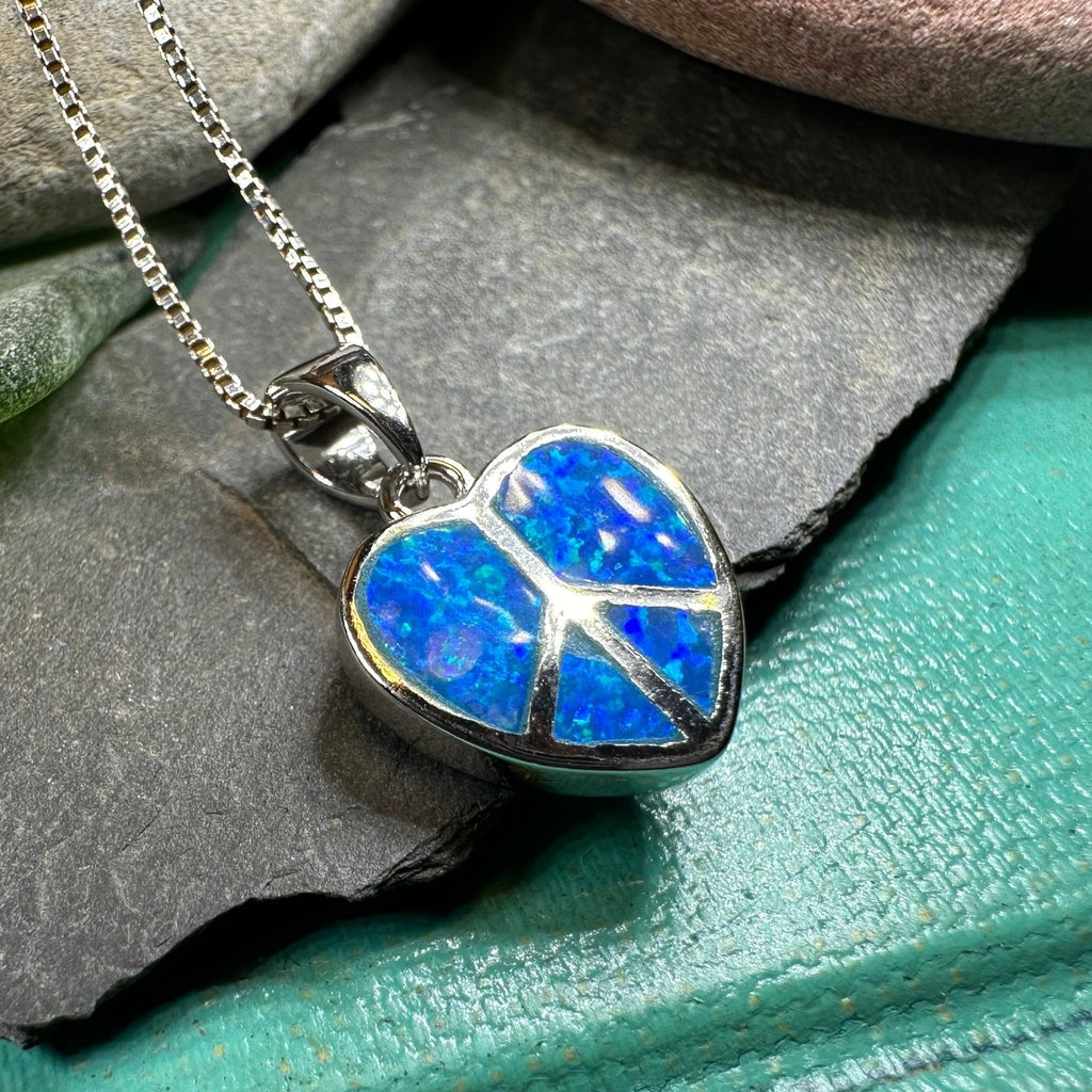 Peace Sign Opal Necklace