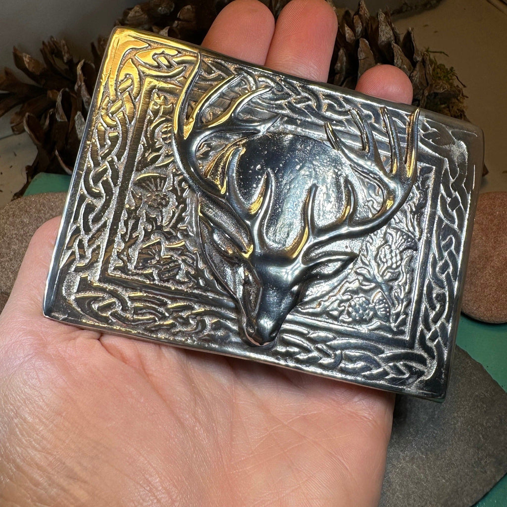 Celtic Stag Kilt Belt Buckle