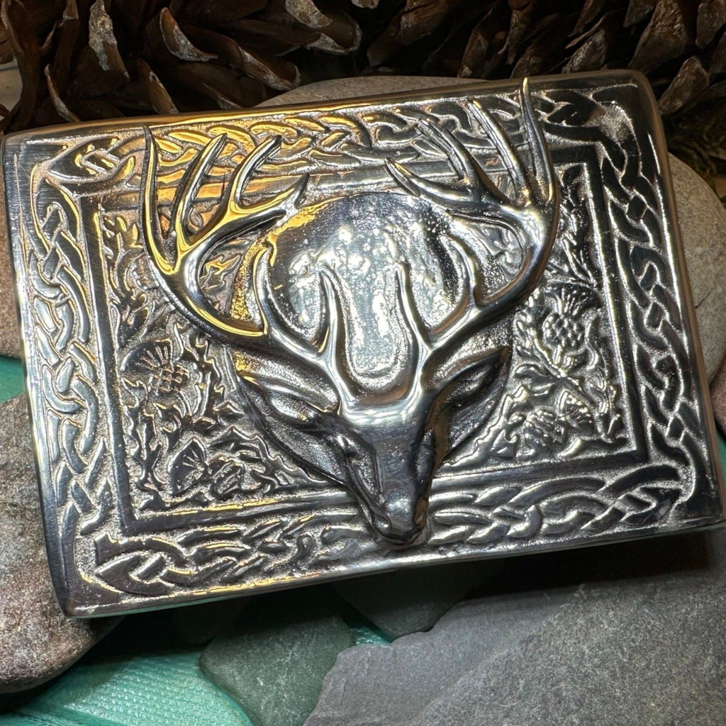 Celtic Stag Kilt Belt Buckle