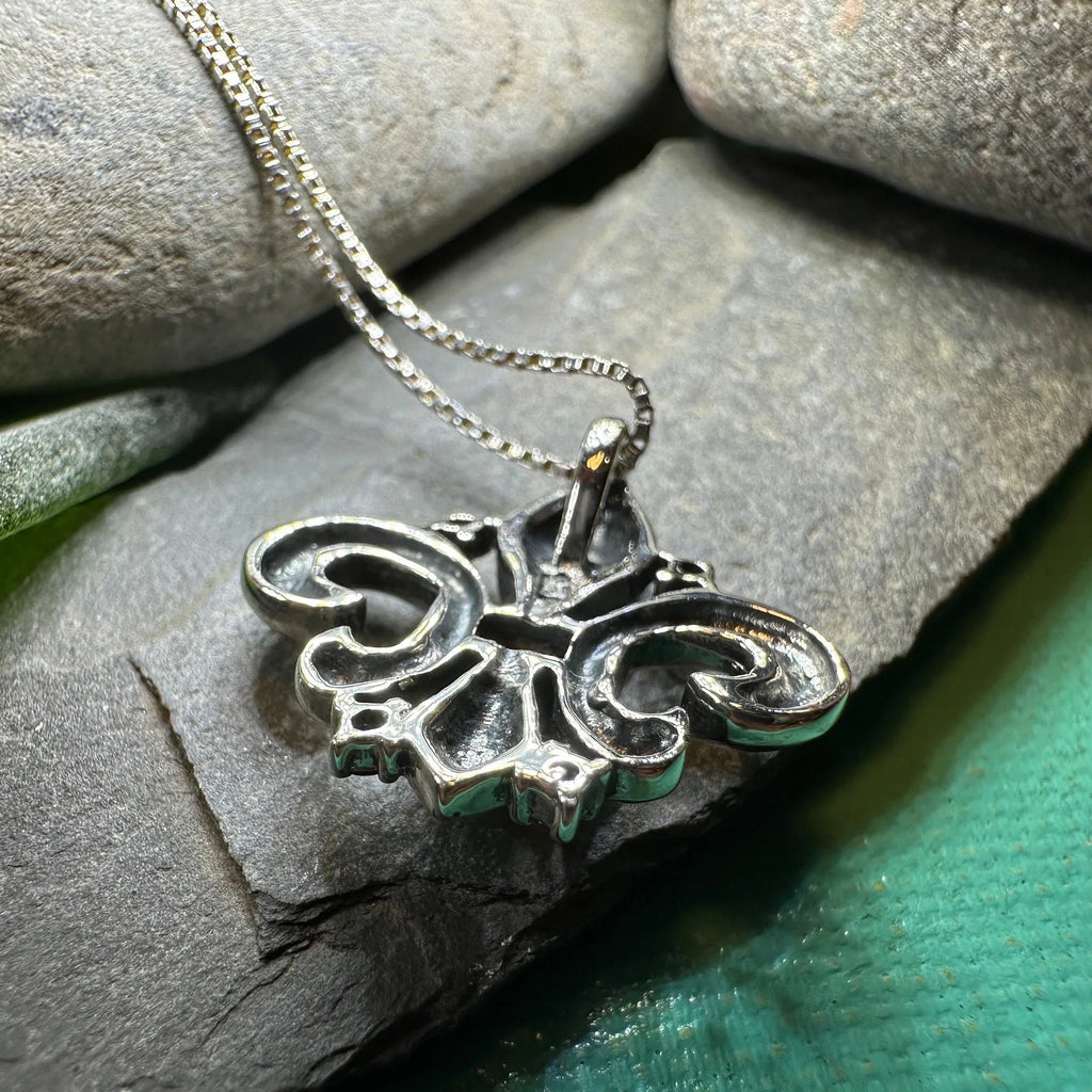 Garnet Fluer De Lis Necklace