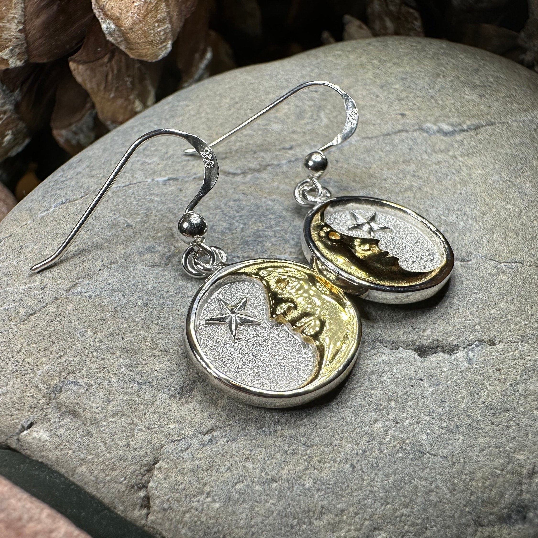 Golden Crescent Moon Earrings