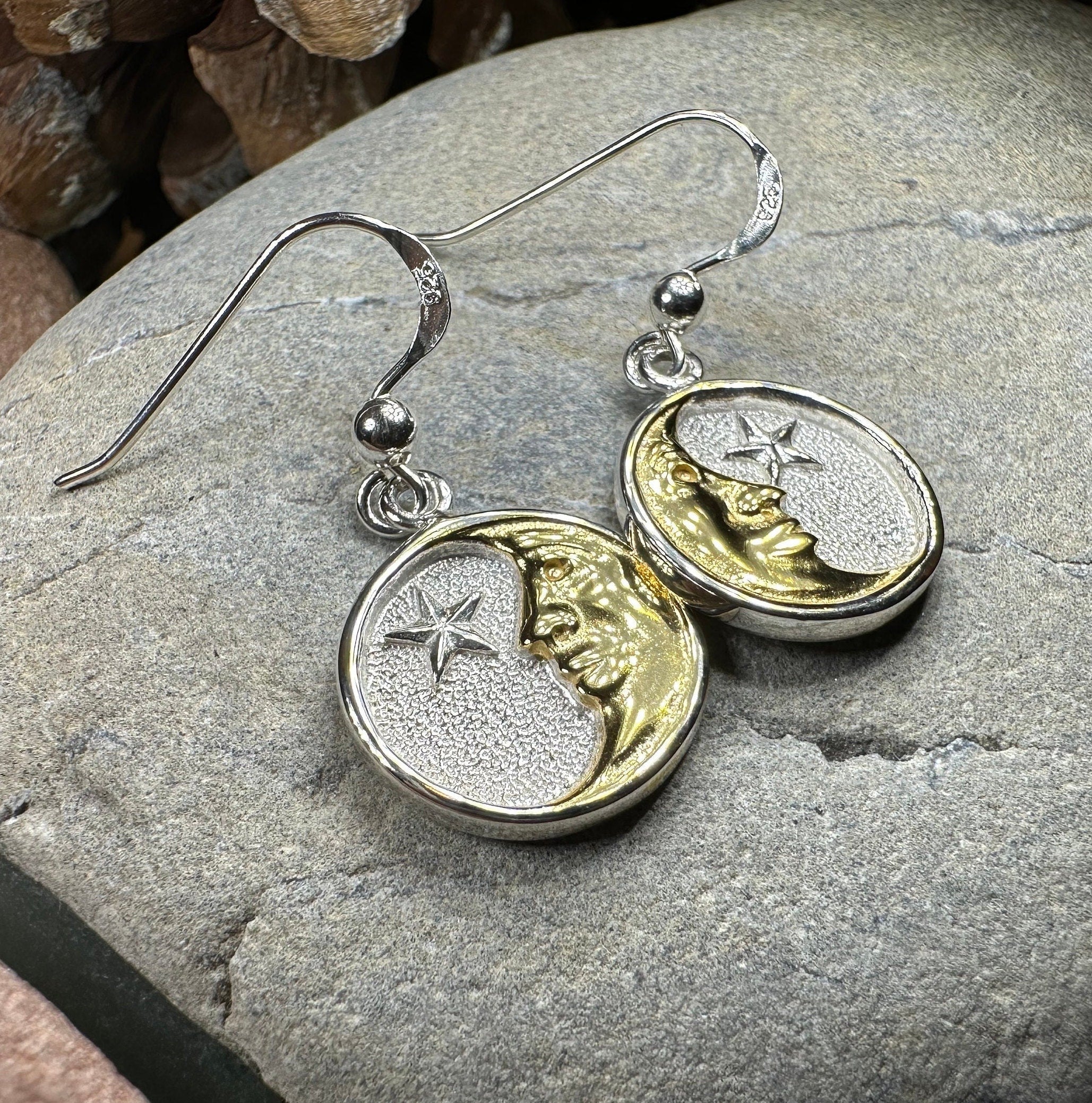 Golden Crescent Moon Earrings