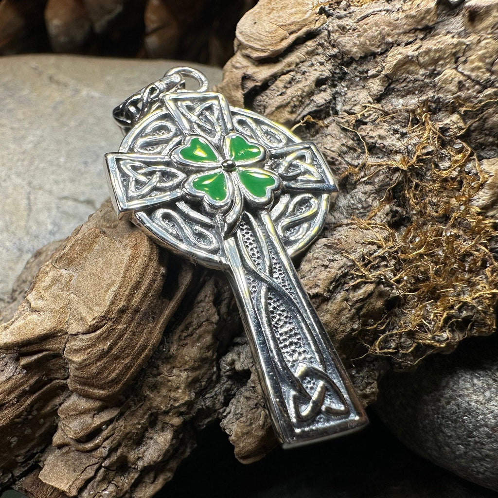 Shamrock Fields Celtic Cross Necklace