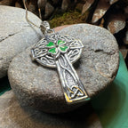 Shamrock Fields Celtic Cross Necklace