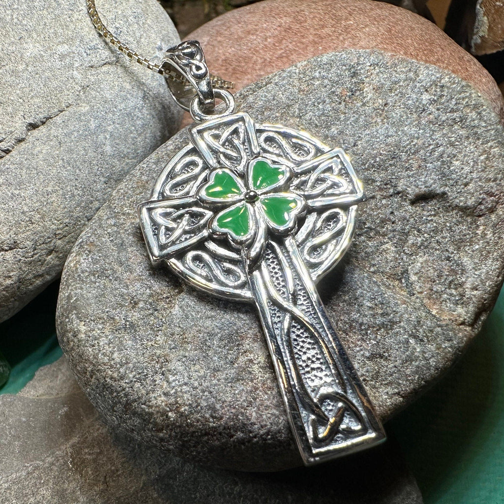 Shamrock Fields Celtic Cross Necklace
