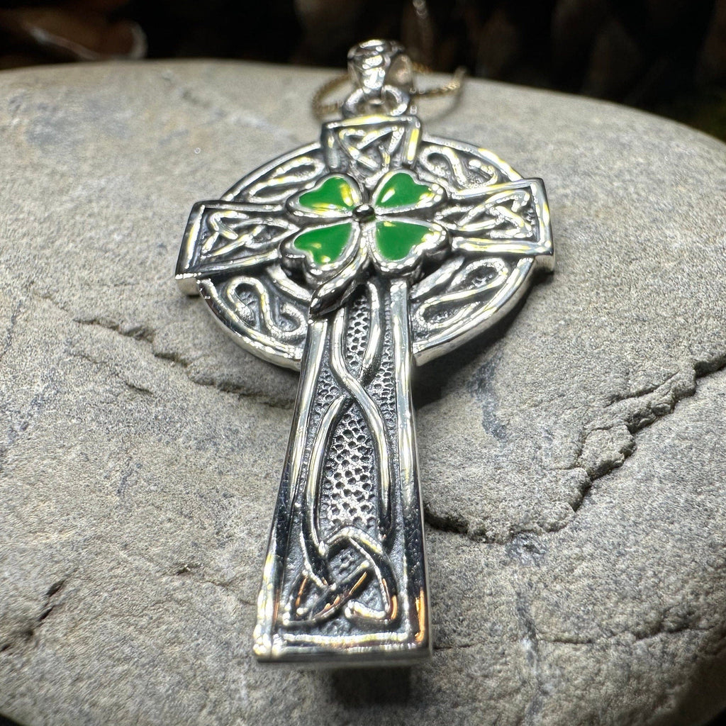Shamrock Fields Celtic Cross Necklace