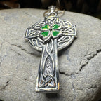 Shamrock Fields Celtic Cross Necklace