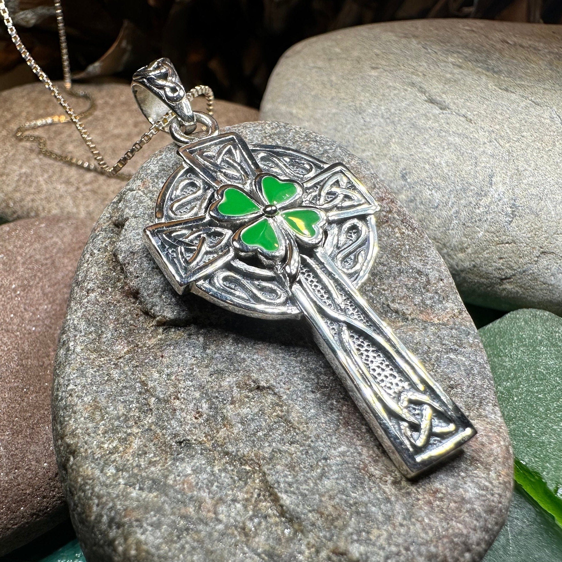 Shamrock Fields Celtic Cross Necklace