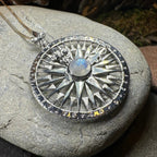 True North Moonstone Compass Necklace