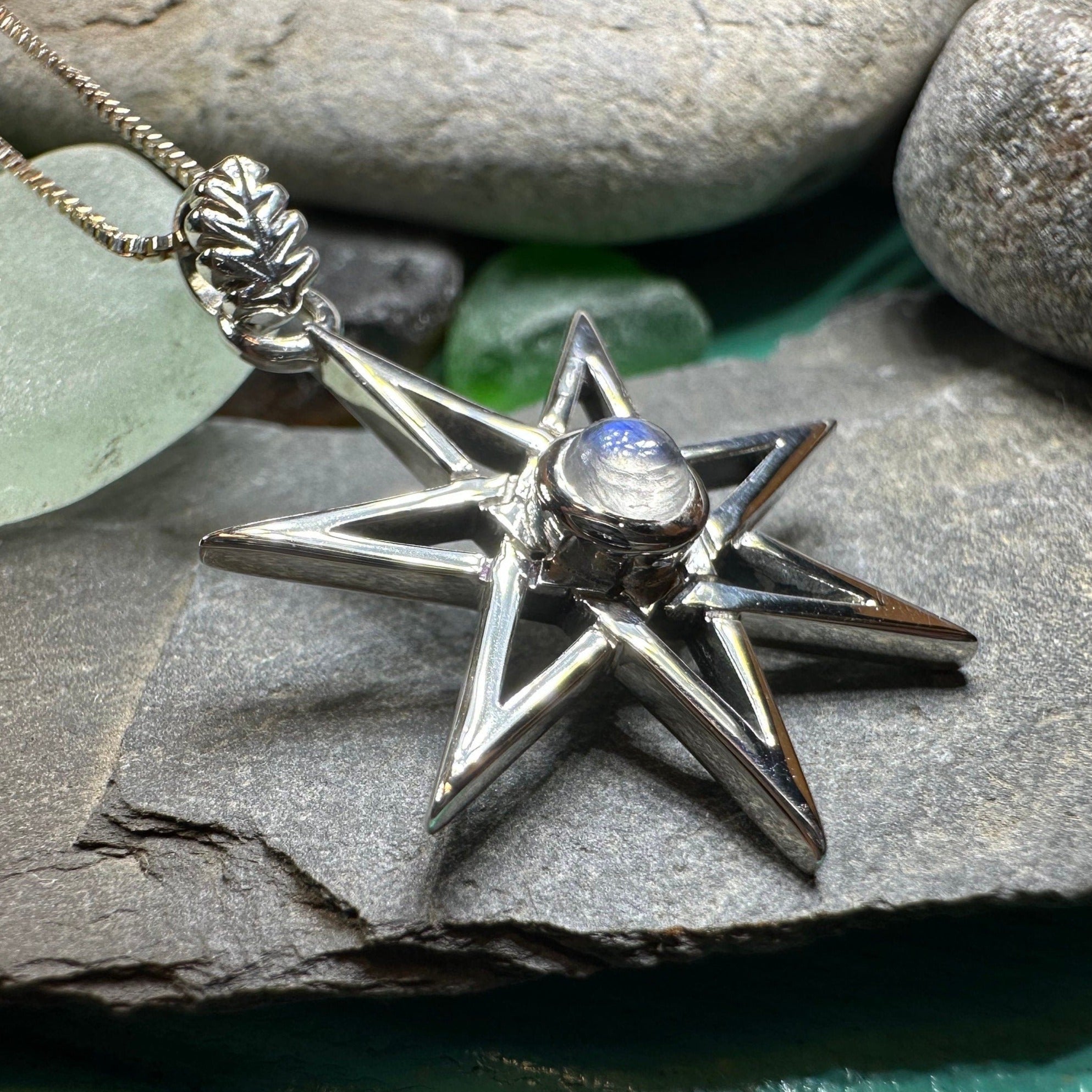 Moonstone Elven Star Necklace