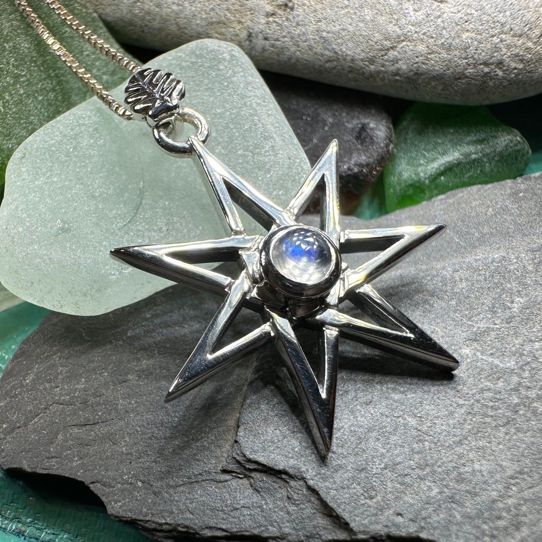 Moonstone Elven Star Necklace