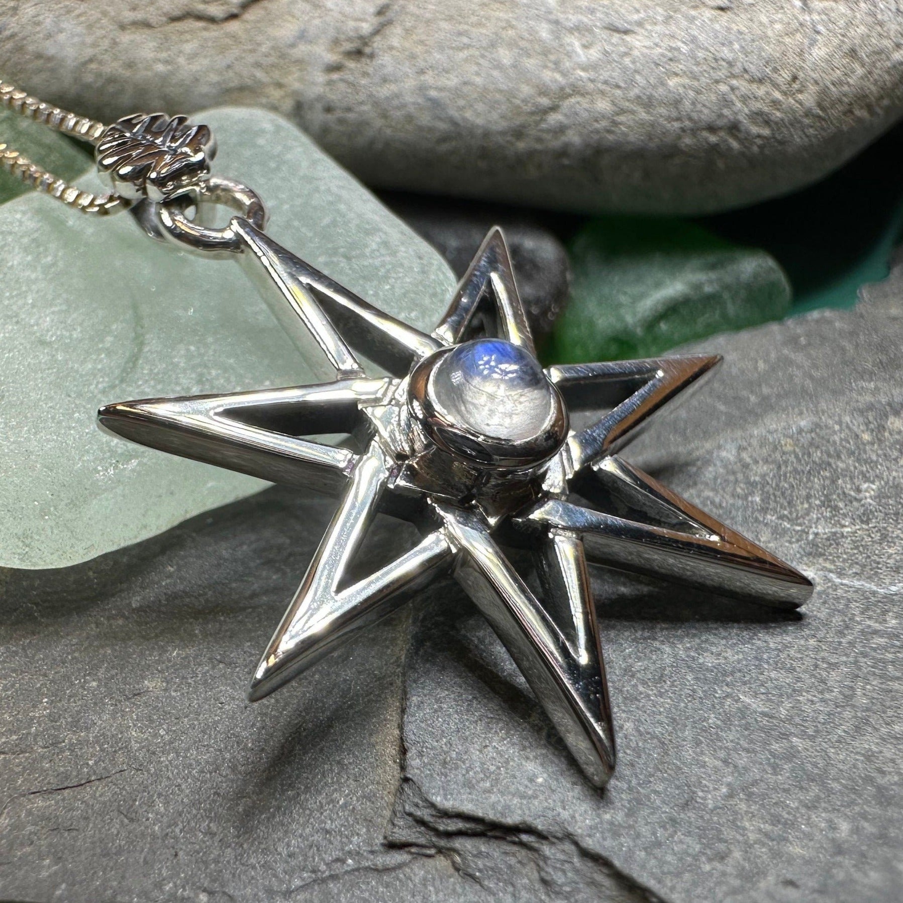 Moonstone Elven Star Necklace