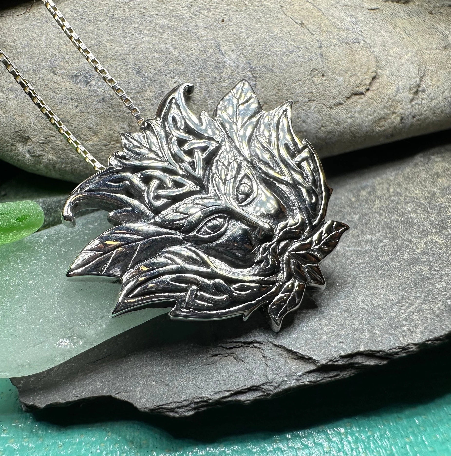 Celtic Green Man Necklace
