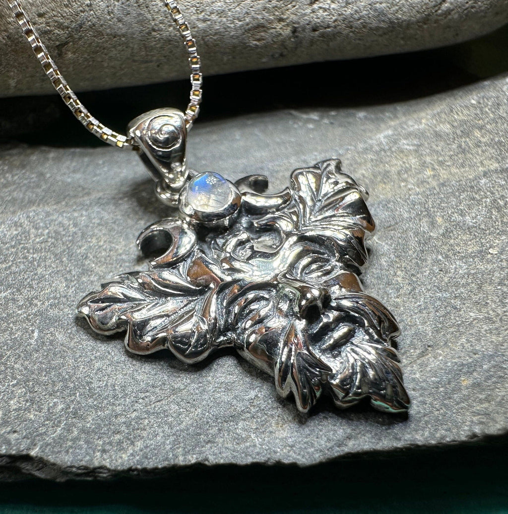 Huelgoat Green Man Moonstone Necklace