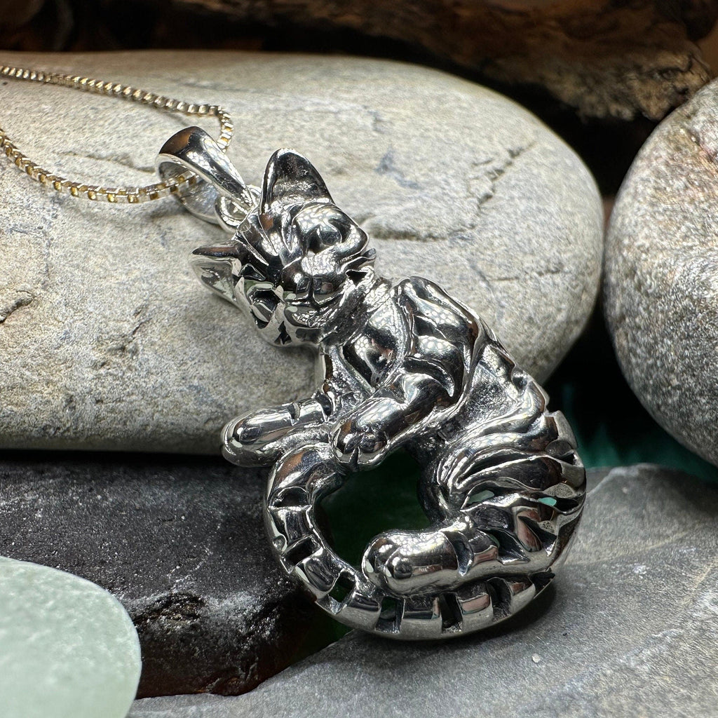 Playful Tabby Cat Necklace