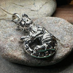 Playful Tabby Cat Necklace