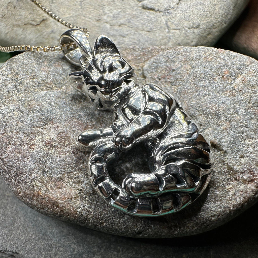 Playful Tabby Cat Necklace