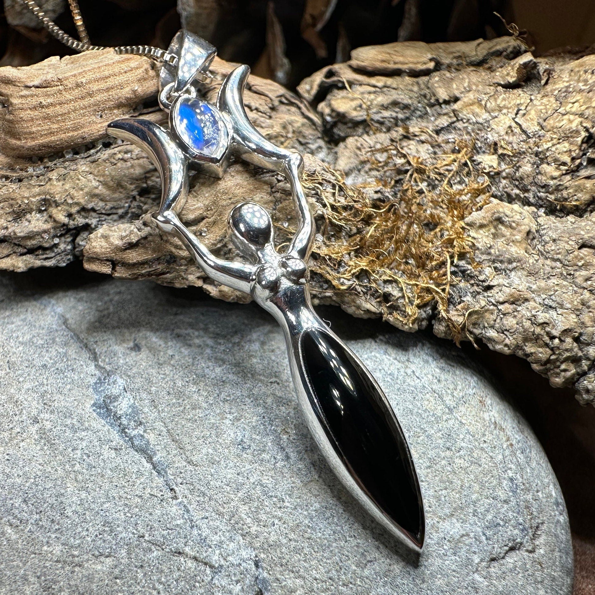 Lyric Triple Moon Goddess Necklace