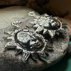 Celtic Skies Sun Moonstone Earrings