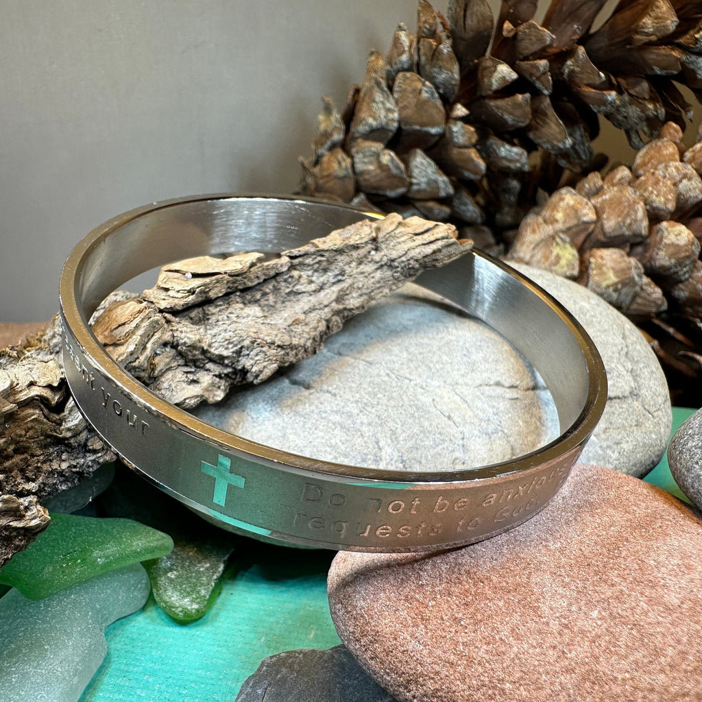 Steel Christian Prayer Bracelet