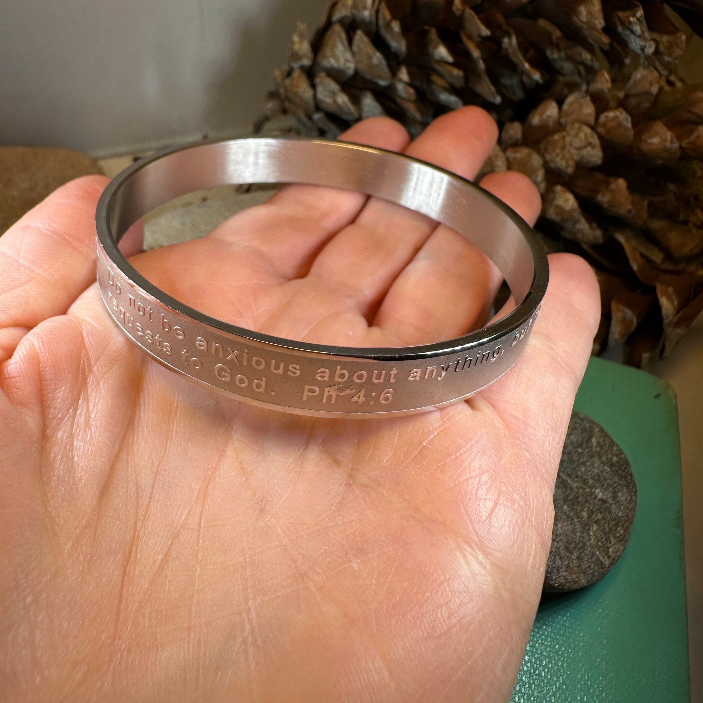 Steel Christian Prayer Bracelet