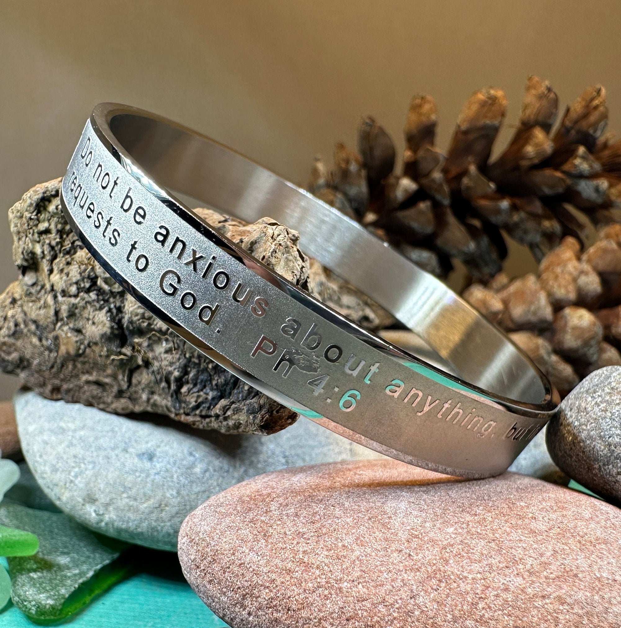 Steel Christian Prayer Bracelet