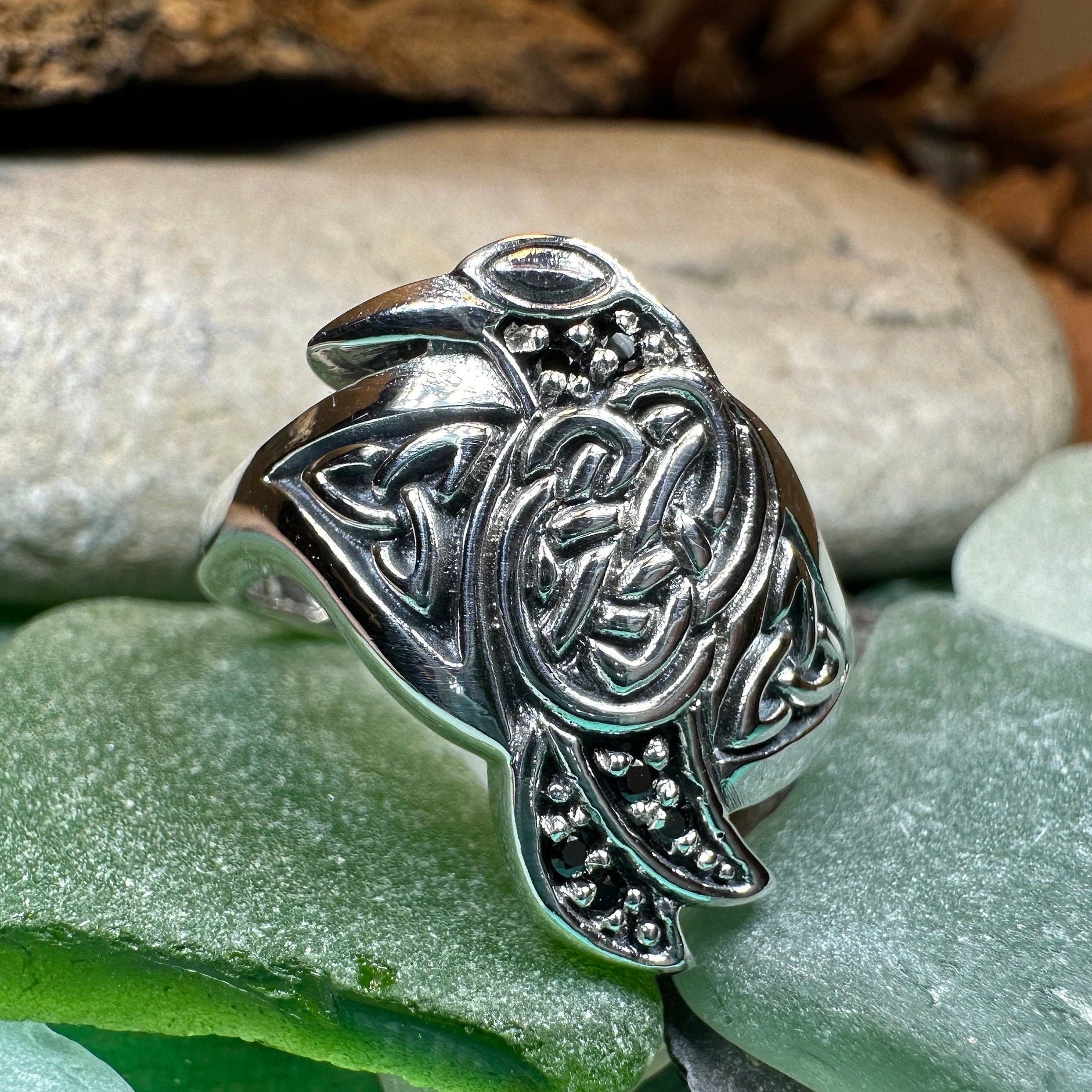 Morrigan Celtic Raven Ring