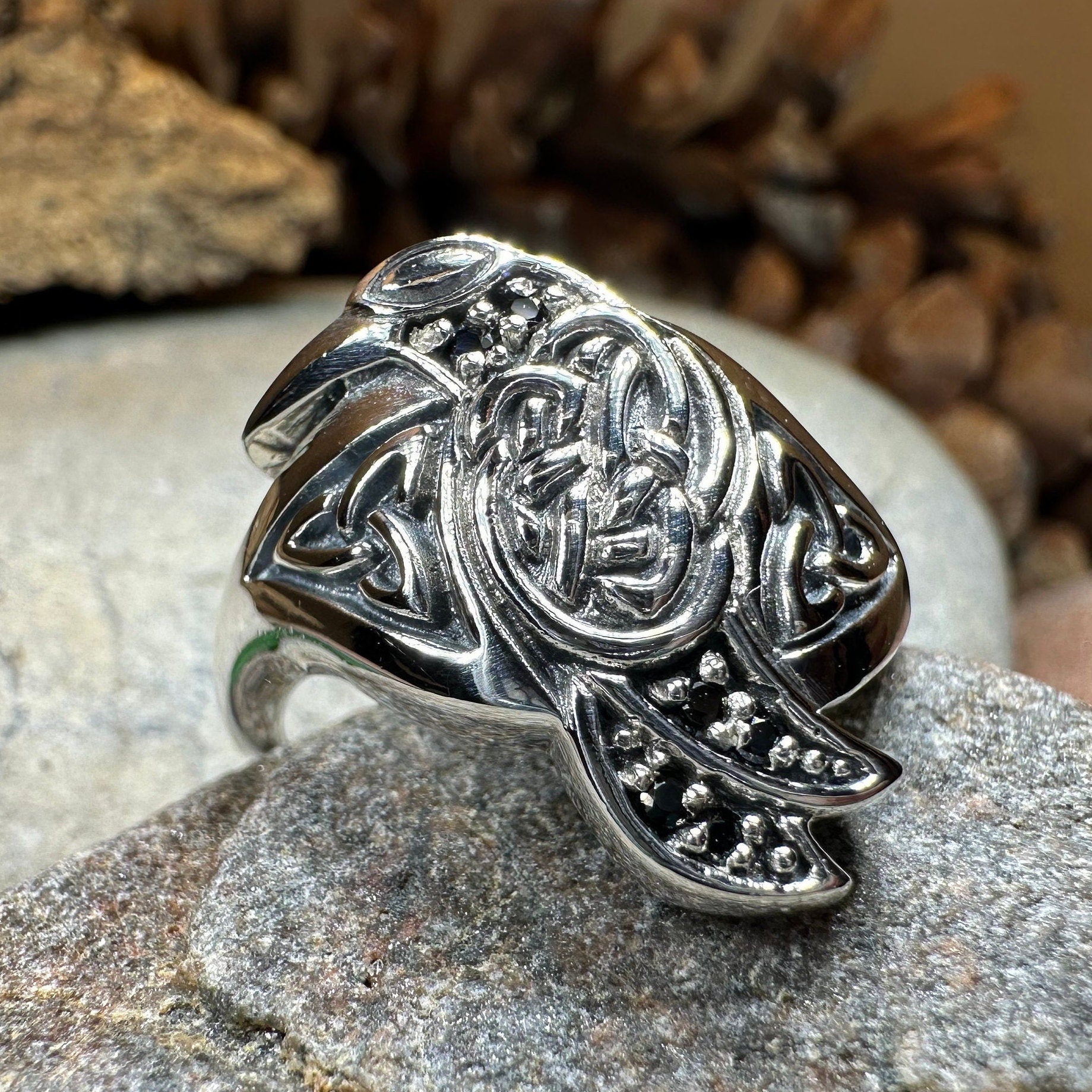 Morrigan Celtic Raven Ring