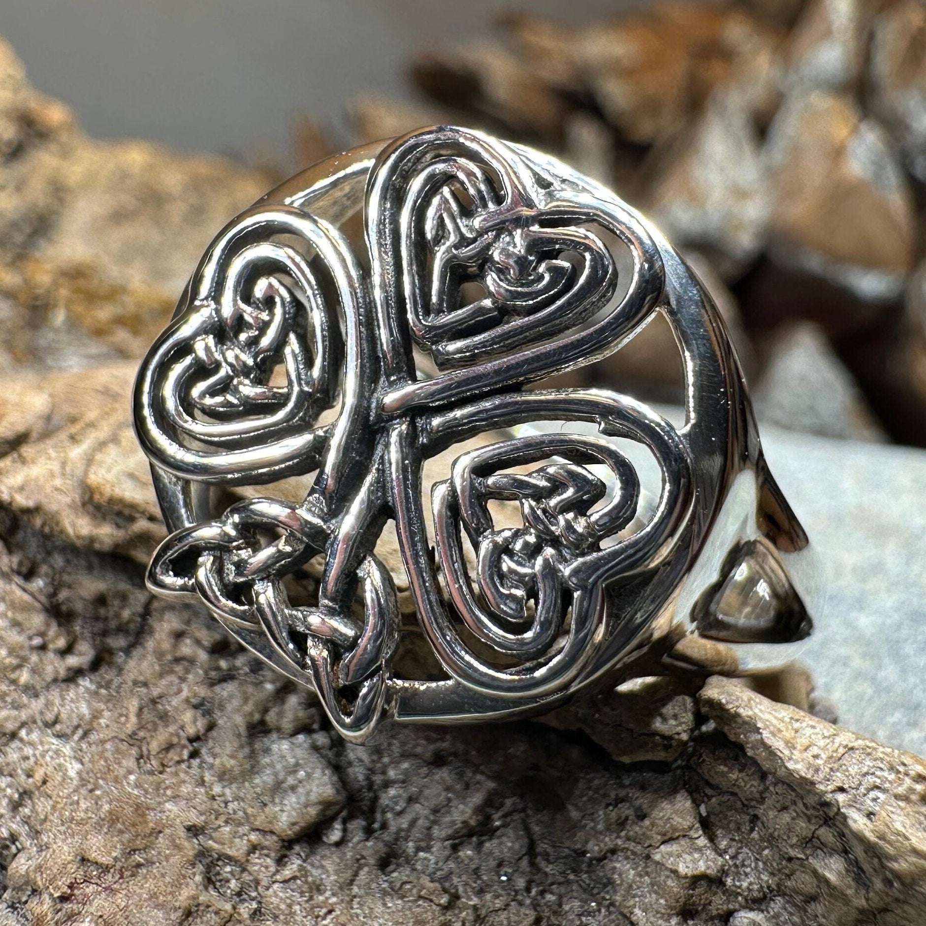 Celtic Knot Shamrock Ring