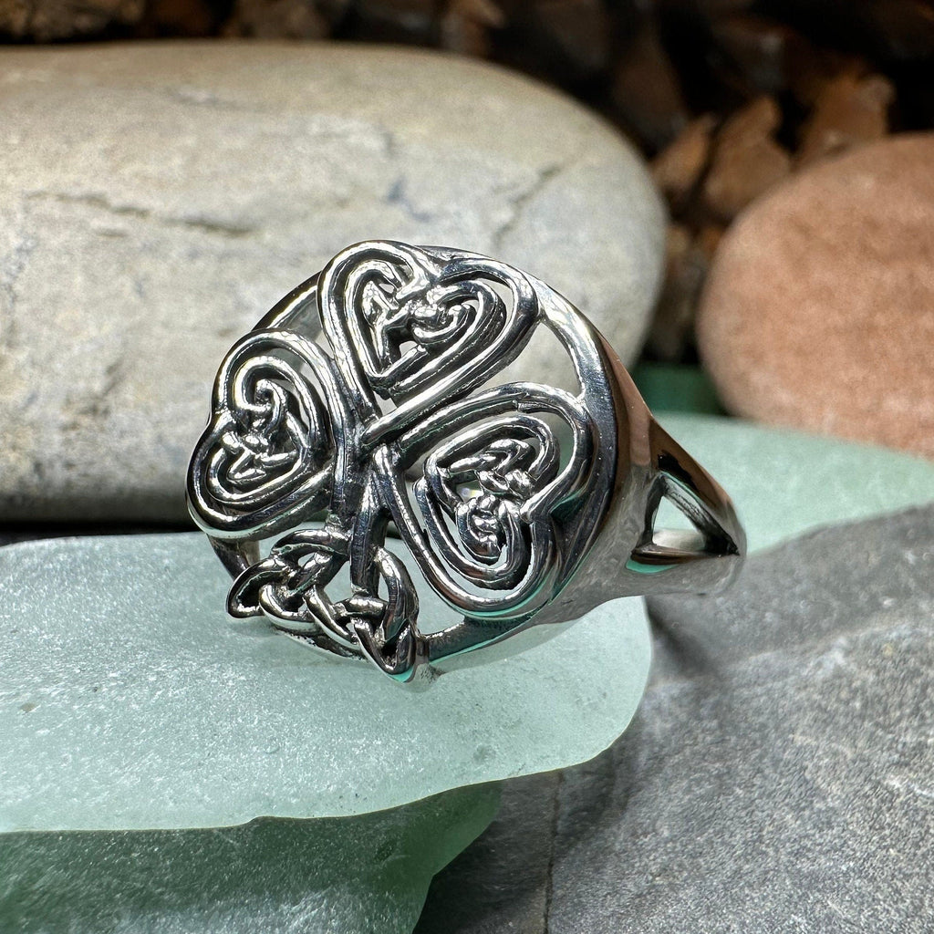 Celtic Knot Shamrock Ring