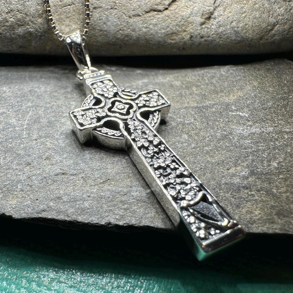 The Quinn Harp Celtic Cross Necklace