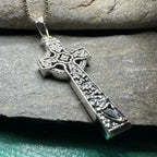 The Quinn Harp Celtic Cross Necklace