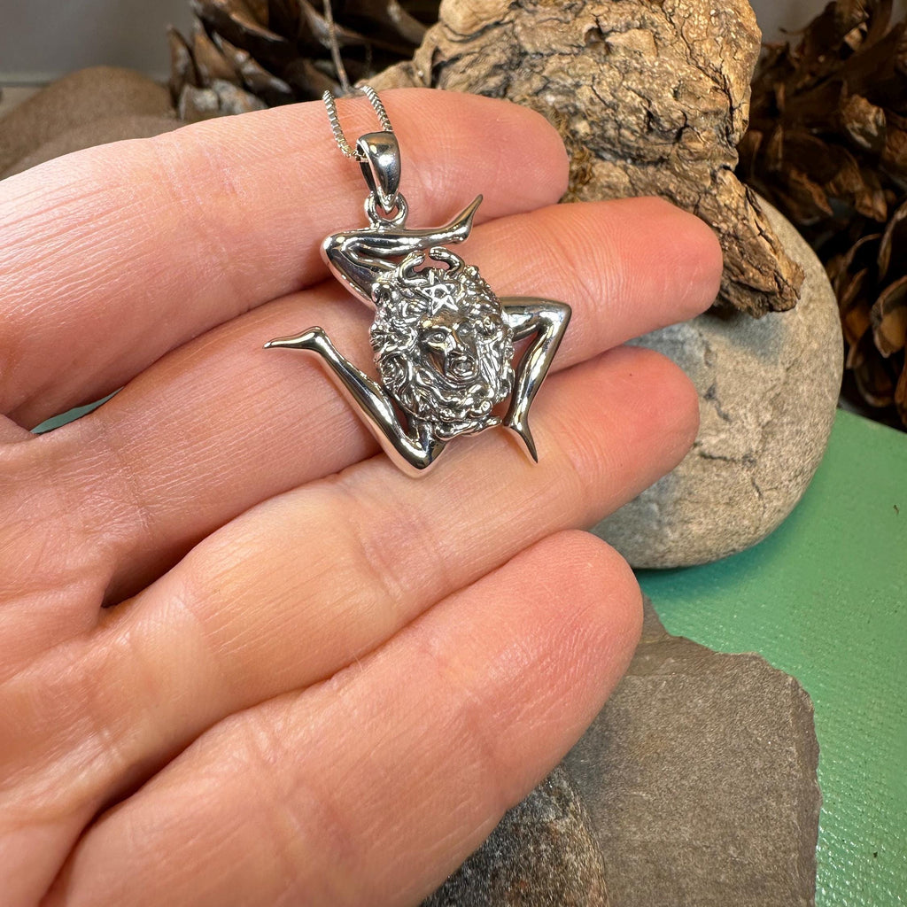 Sicilian Trinacria Triple Spiral Necklace