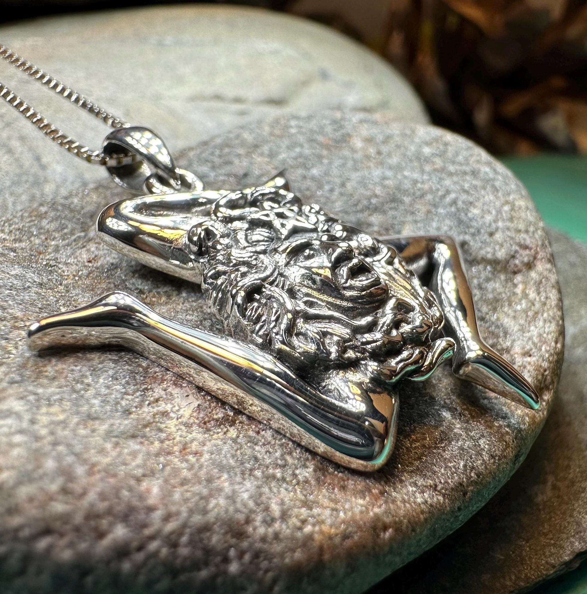 Sicilian Trinacria Triple Spiral Necklace