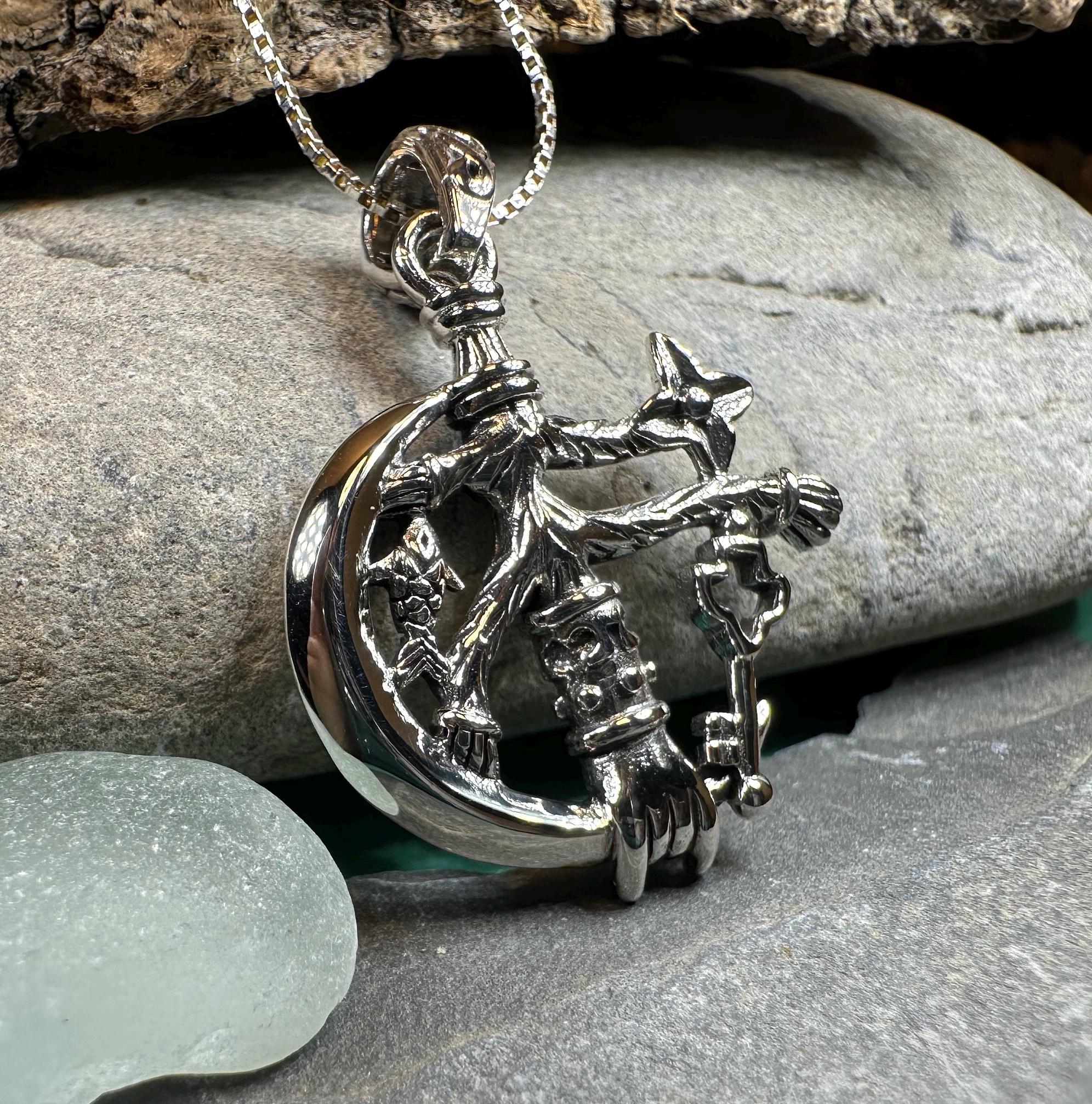 Crescent Moon Italian Cimaruta Pendant