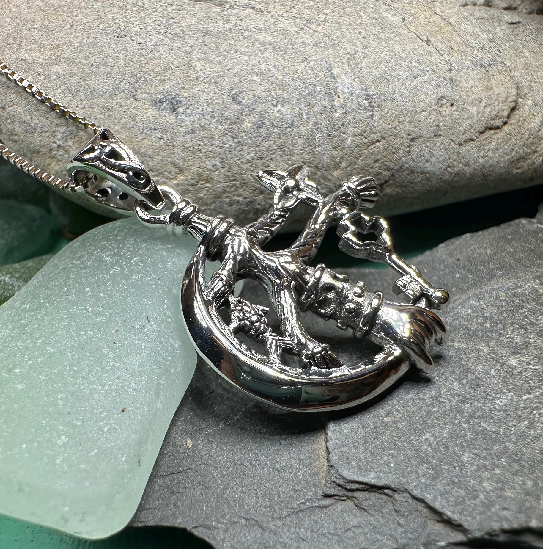 Crescent Moon Italian Cimaruta Pendant