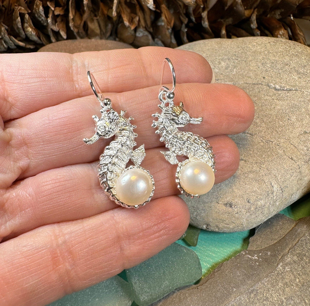 Pearl Seahorse Earrings