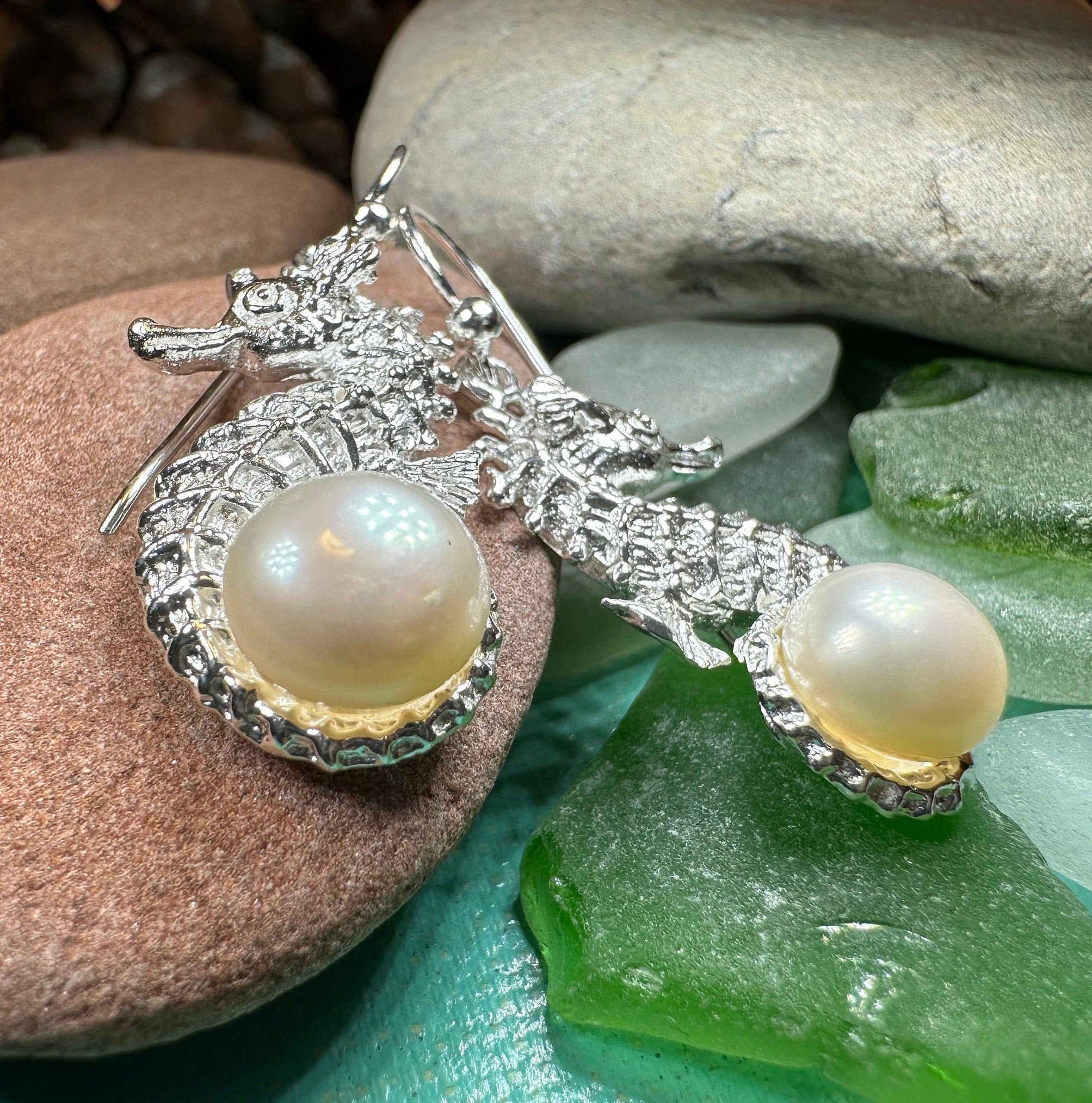 Pearl Seahorse Earrings
