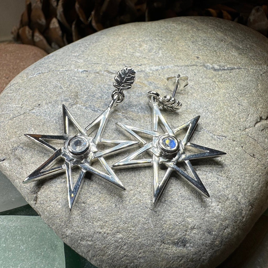 Elven Star Moonstone Earrings