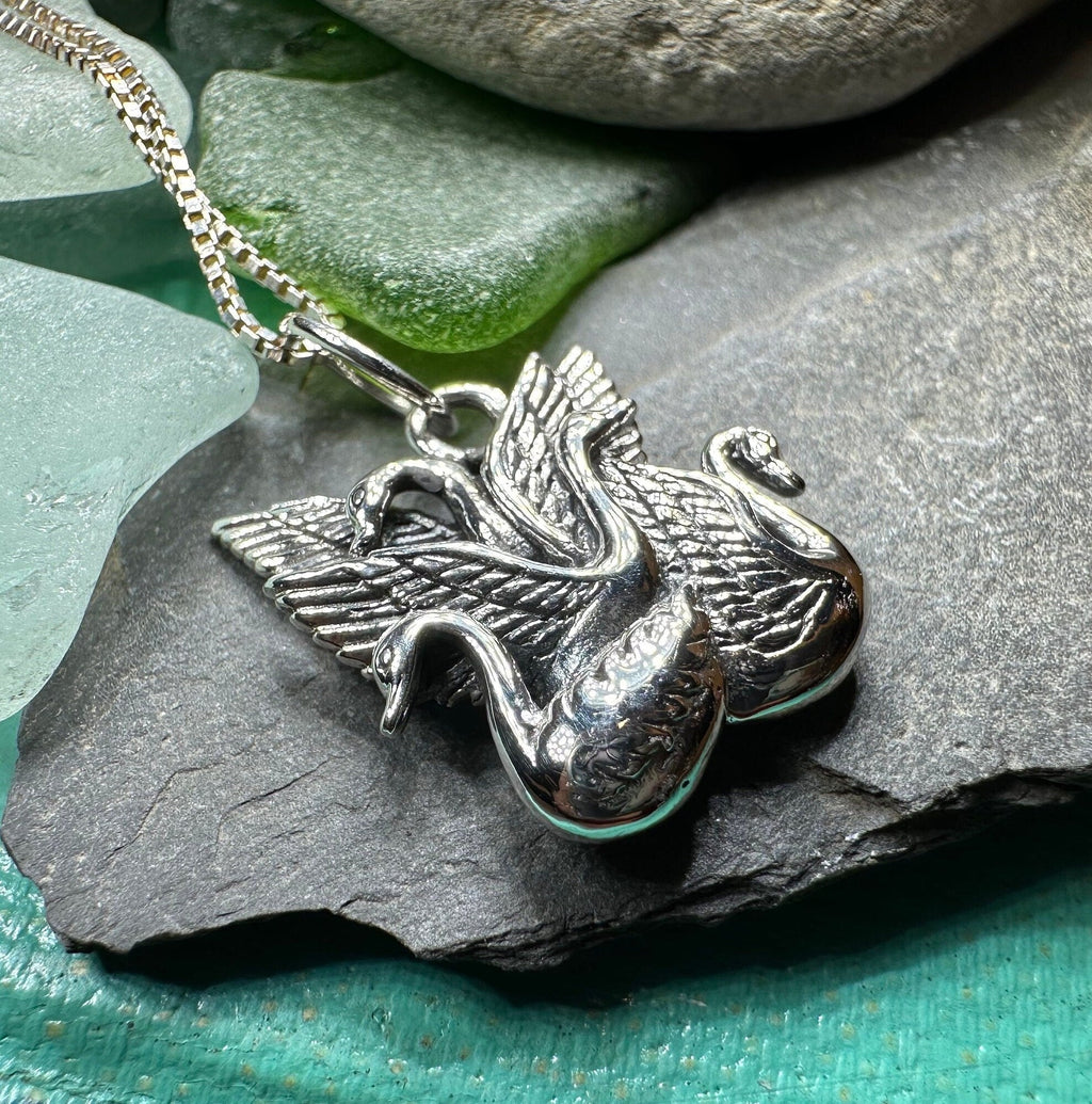 Irish Children of Lir Swan Necklace