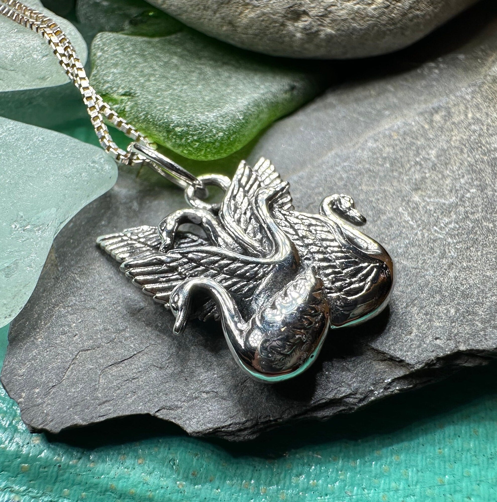 Irish Children of Lir Swan Necklace