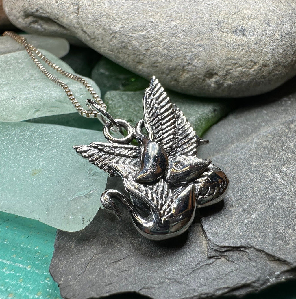 Irish Children of Lir Swan Necklace