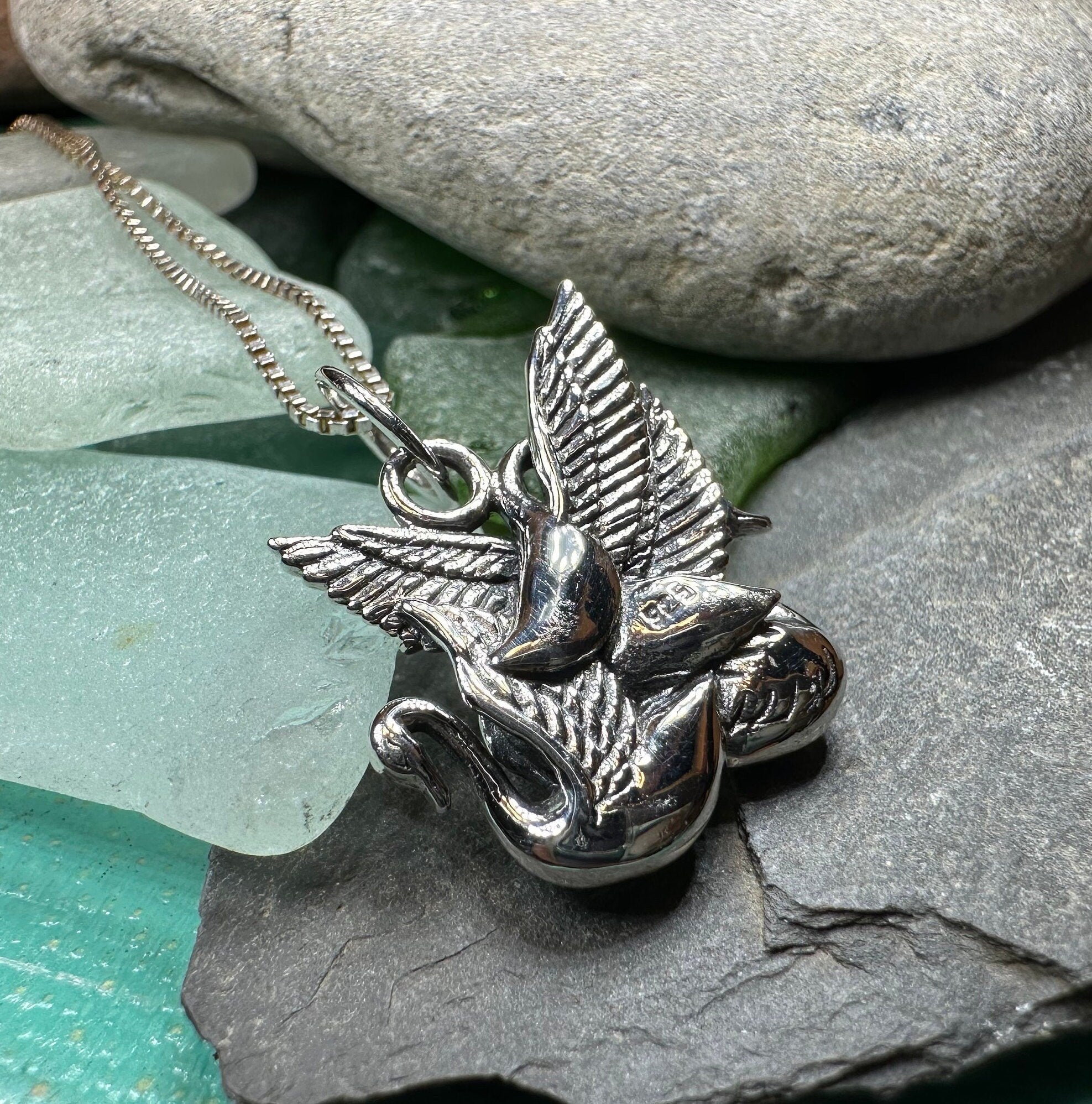 Irish Children of Lir Swan Necklace