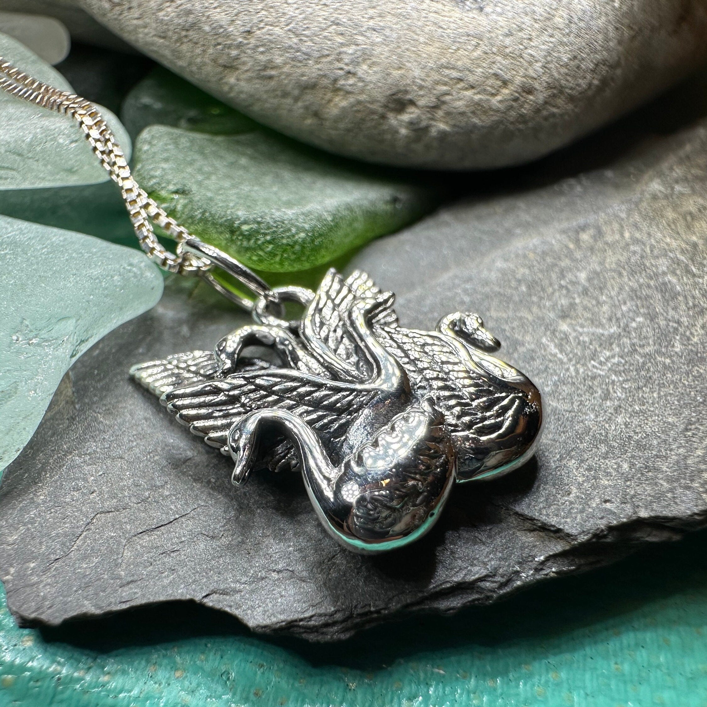 Irish Children of Lir Swan Necklace